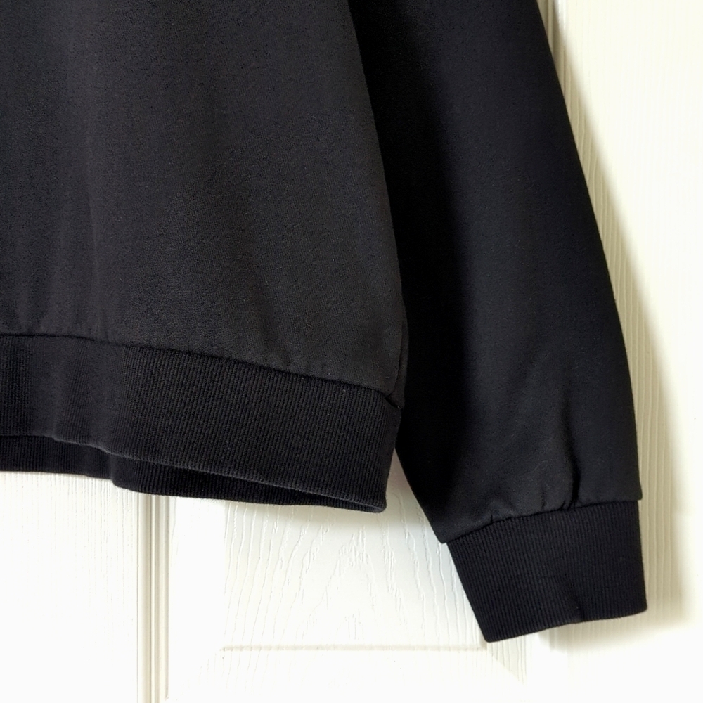 Stellah Bead Embellished Cutout Shoulder Pullover Crewneck Sweatshirt Black M - Picture 8 of 12